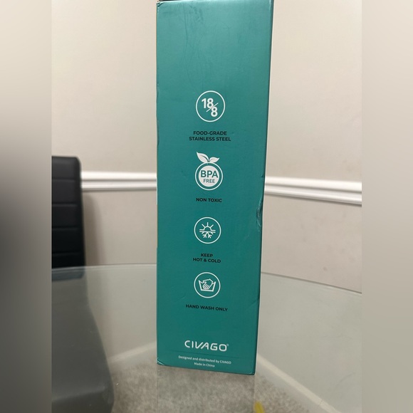 STAINLESS STEEL WATER BOTTLE WITH 3LIDS - Picture 3 of 7